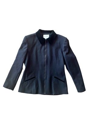 Vintage Urban Wool Jacket Size 10 Velvet Collar Lined Classic Tailored Coat